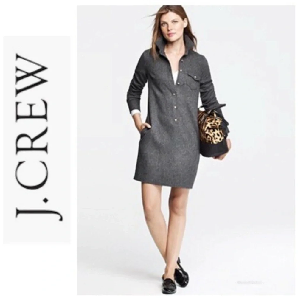 J. Crew herringbone shirt dress